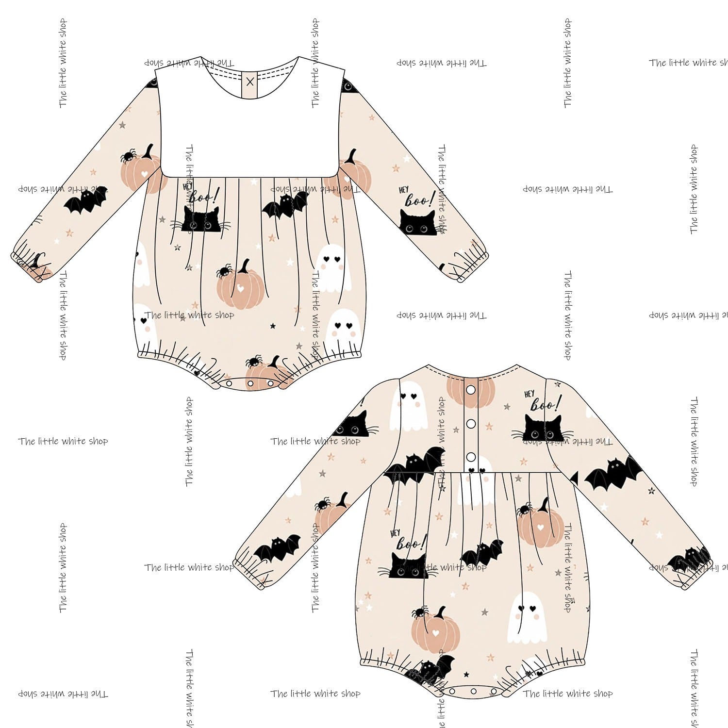 *PRE ORDER** Beige Halloween Romper - READ DESCRIPTION