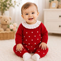 Pex red knitted footless babygrow