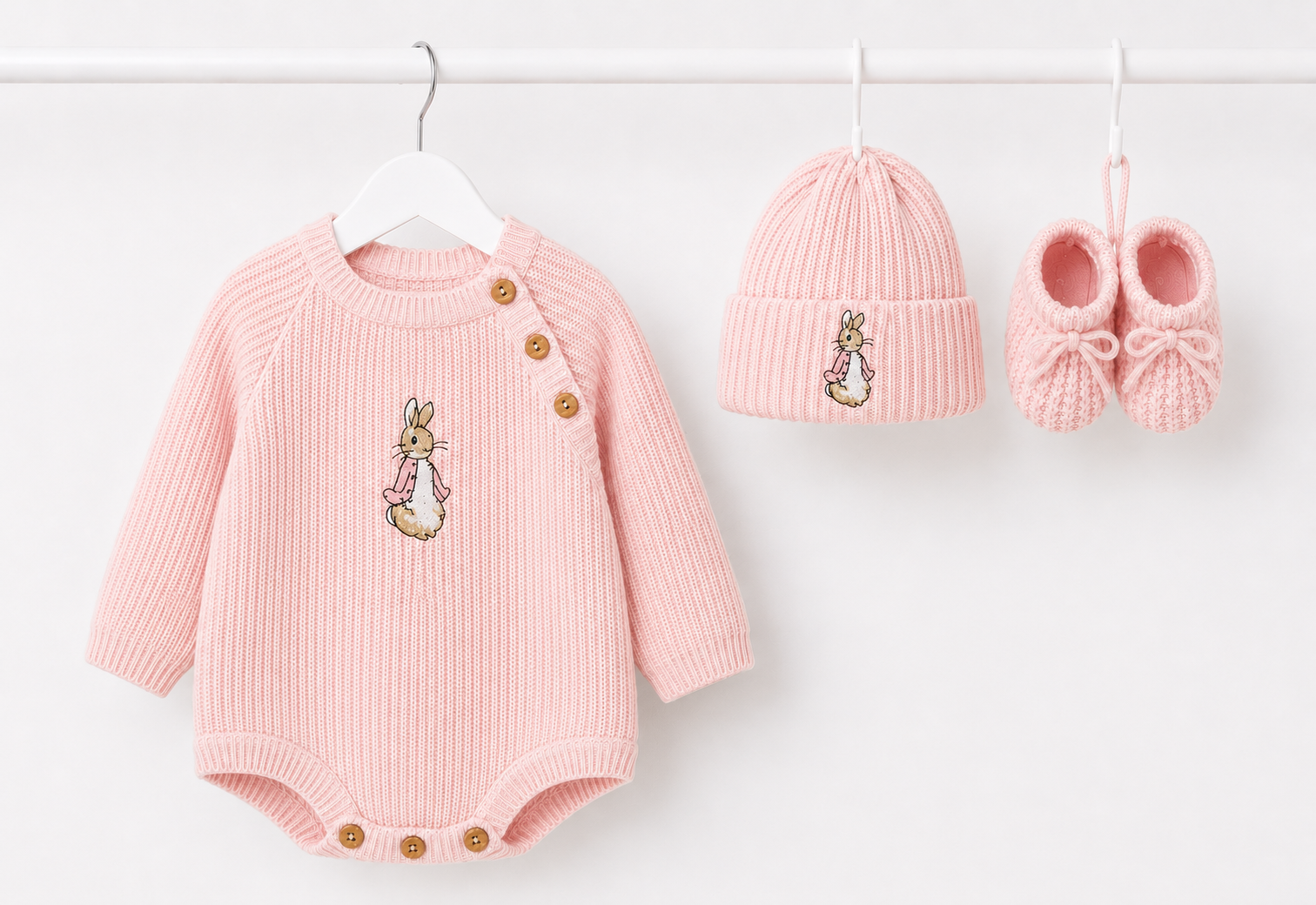 Pink Peter Rabbit Romper Gift Set