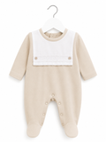 Beige square Collar Babygrow