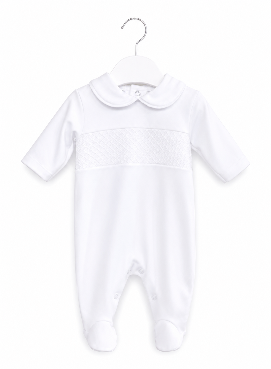 White Smocked Babygrow