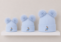 Double Pom Peter rabbit hat Blue