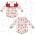 *PRE ORDER** Red Bow Christmas Romper - READ DESCRIPTION