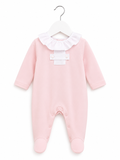 Pink and white Frill Babygrow