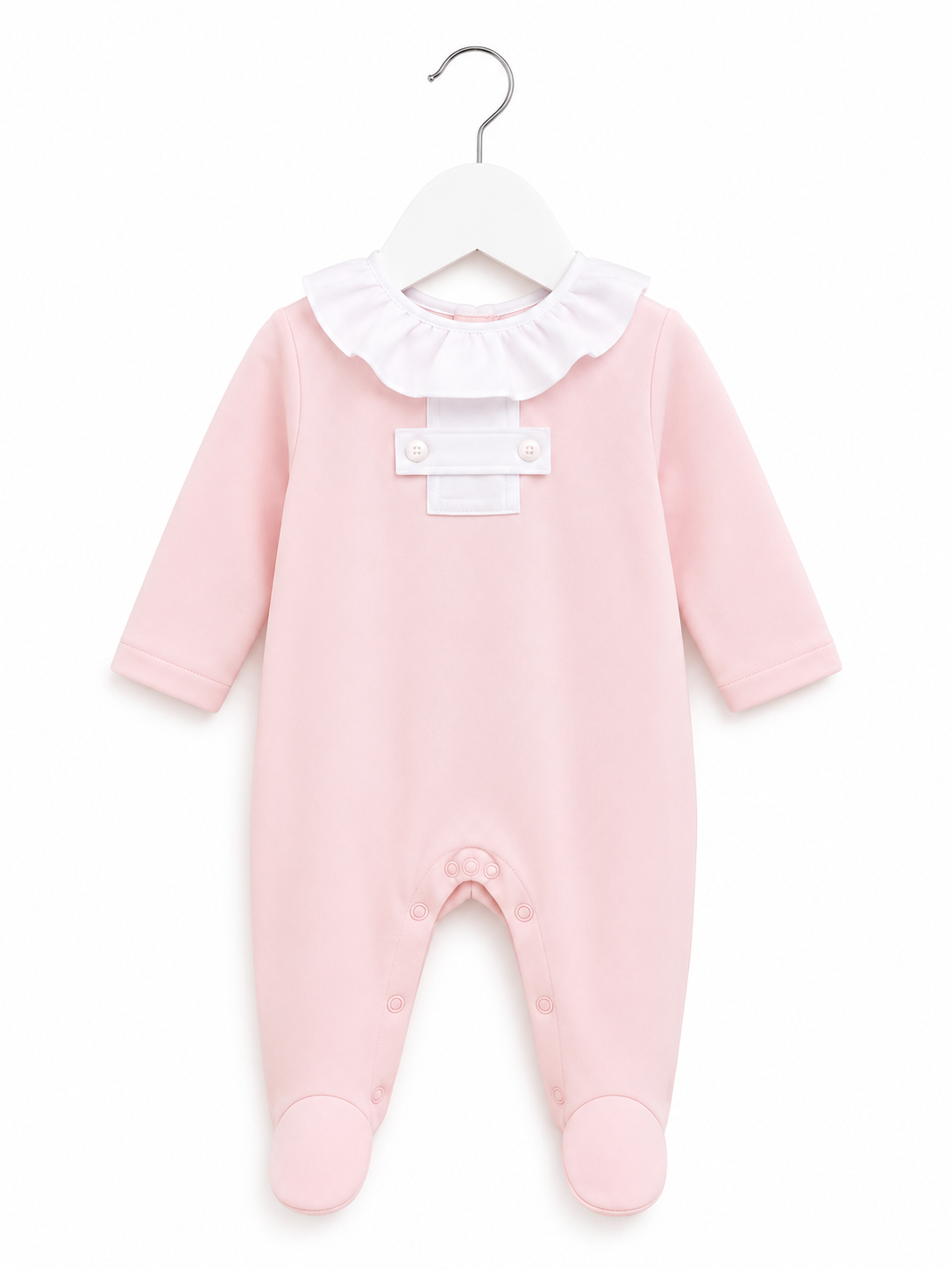 Pink and white Frill Babygrow