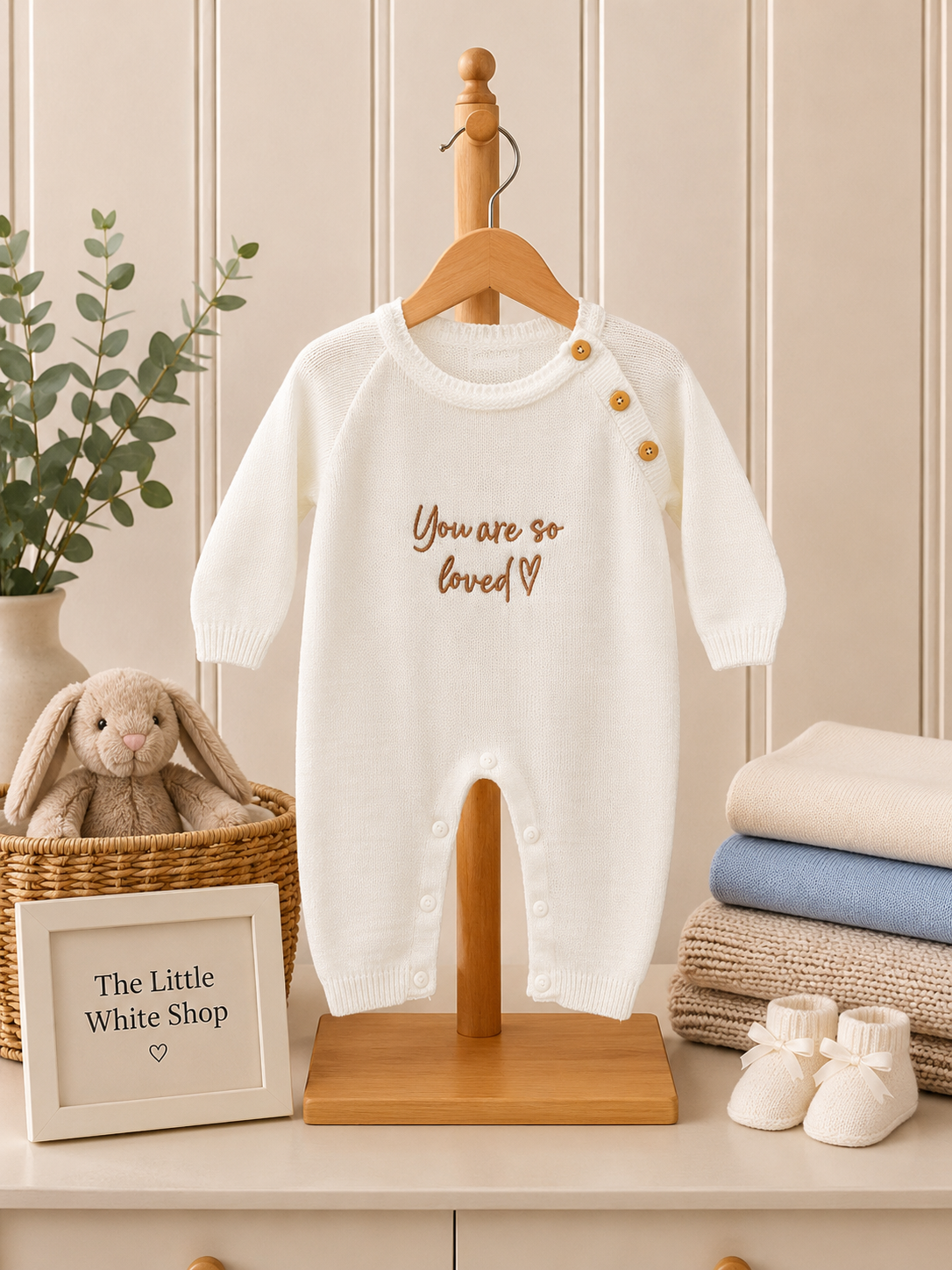 Unisex You are so Loved Footless Babygrow