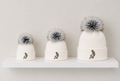 Grey & White Peter Rabbit Single Pom Hat