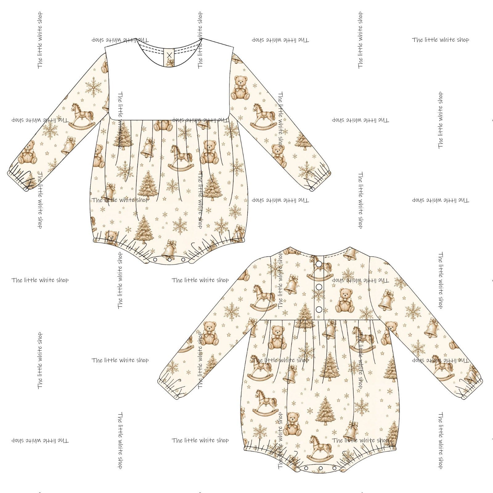 *PRE ORDER** Beige Christmas Romper - READ DESCRIPTION
