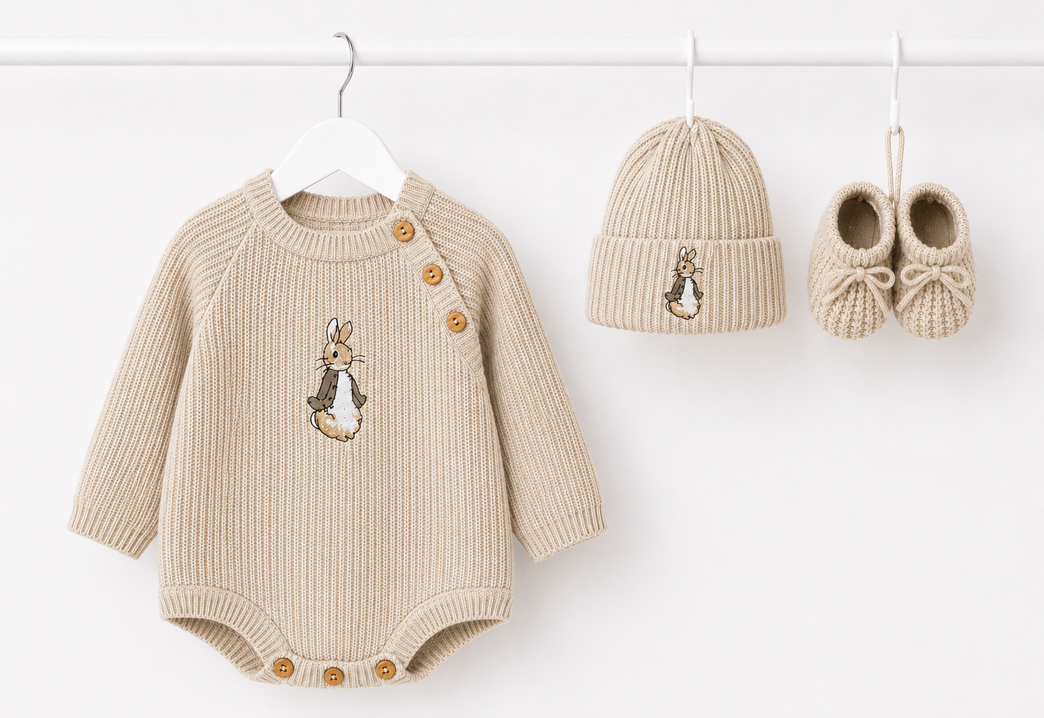 Beige Peter Rabbit Romper Gift Set