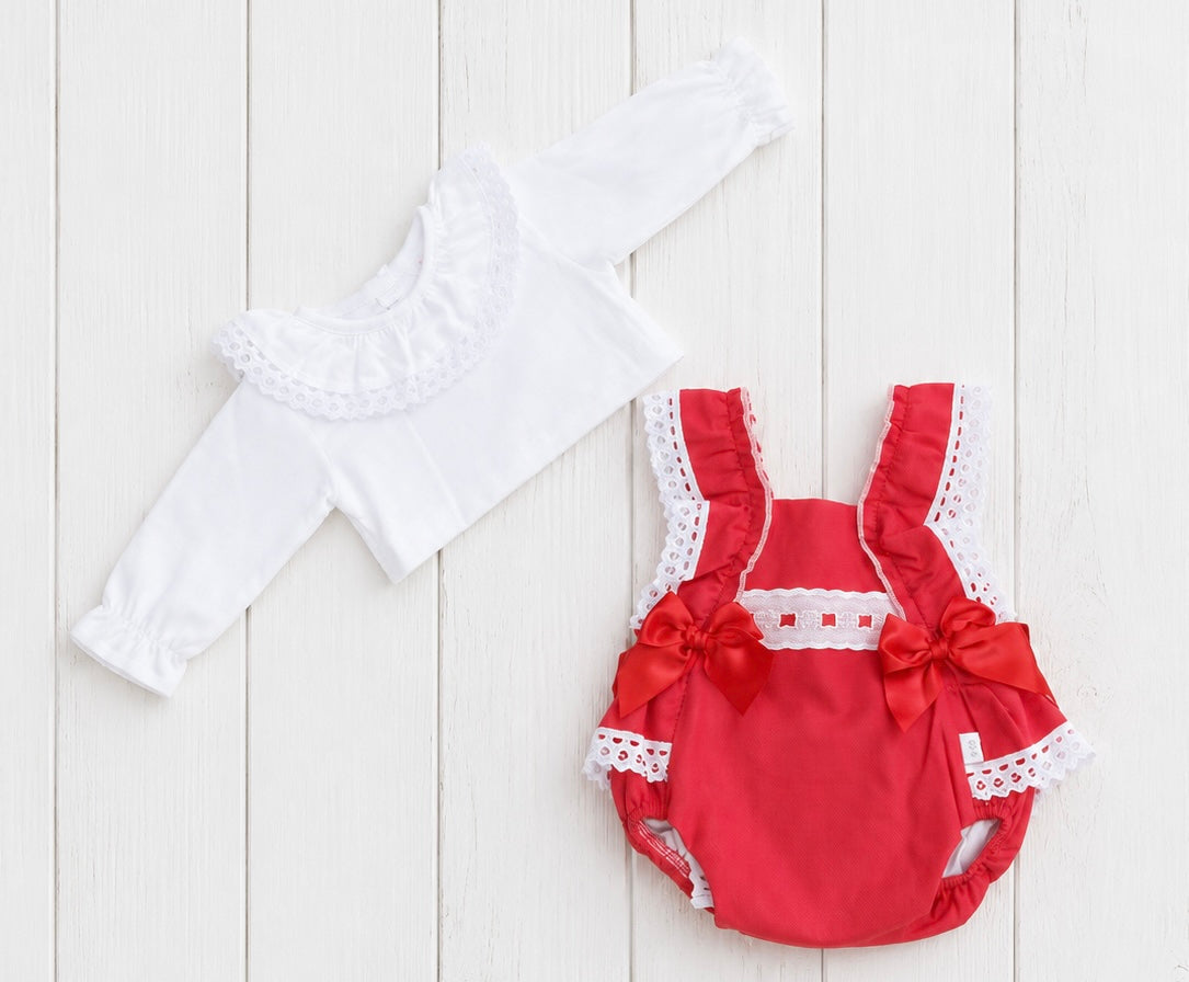 Girls Red Spanish Bow Set