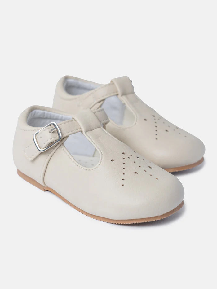 Beige T-Bar Shoes