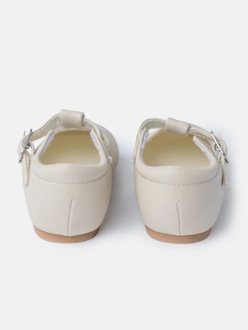 Beige T-Bar Shoes