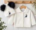 *PRE ORDER* Dandelion Navy Cardigan + Double Pom Hat Set