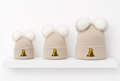 Beige Pooh Bear Double Pom Hat
