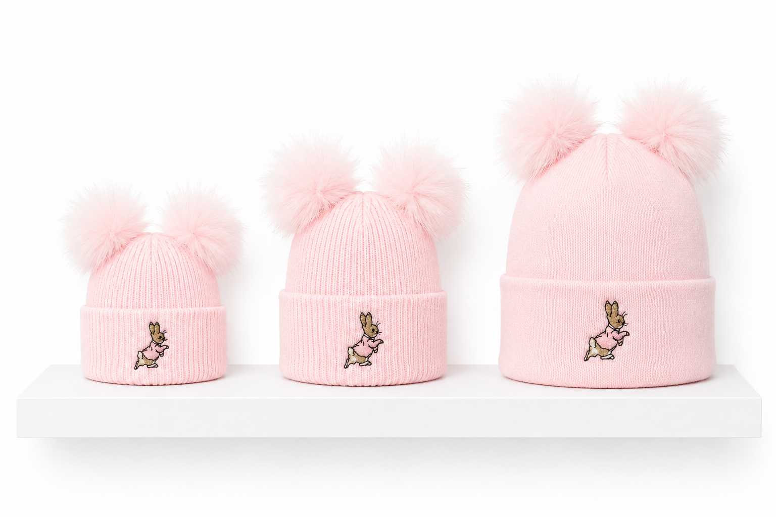 Peter Rabbit Double Pom Hat - Pink