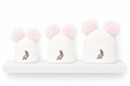 White and Pink Peter Rabbit Double Pom Hat