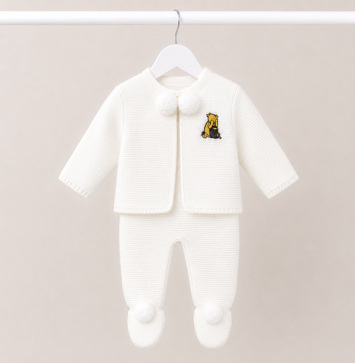White Winnie The Pooh Pom Pom Suit