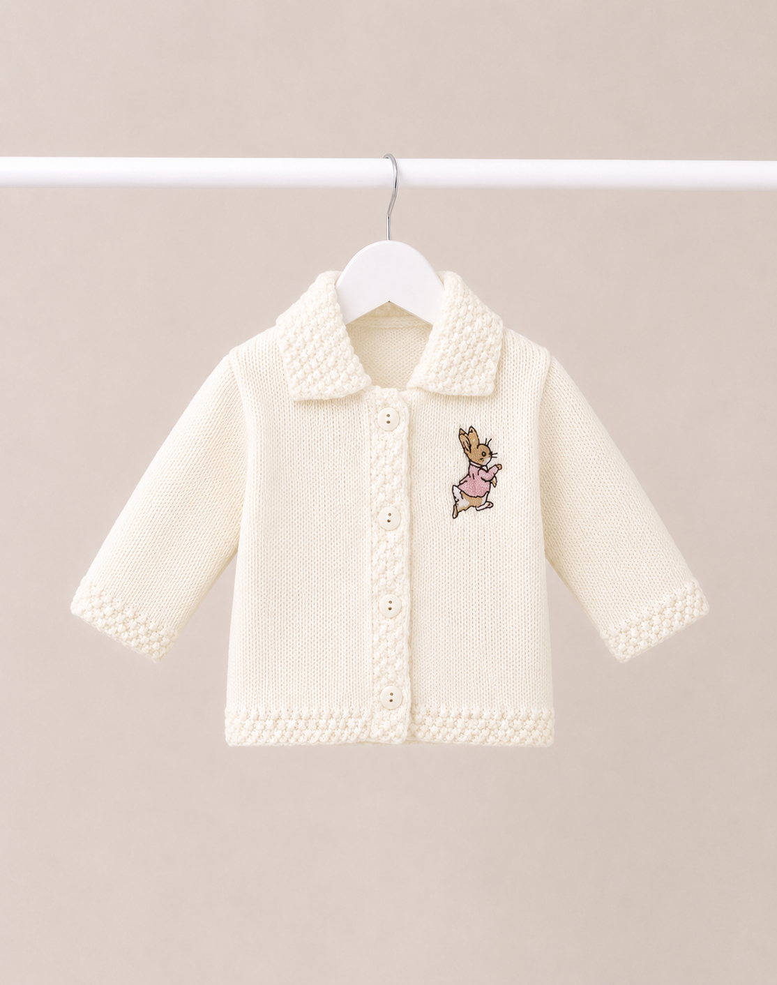 White and Pink Peter Rabbit Cardigan