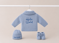 Blue Hello World Cardigan Gift Set