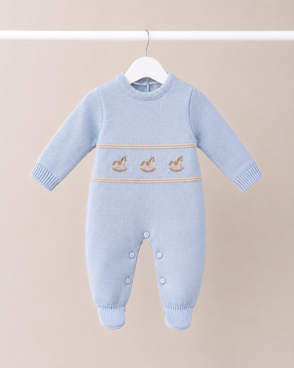Blue Dandelion Rocking Horse Babygrow