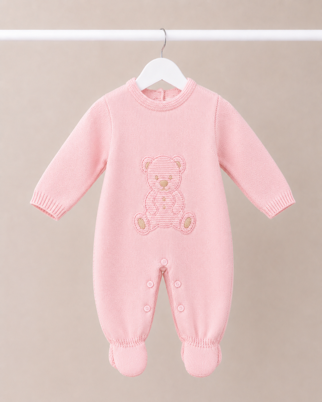 Pink Dandelion Teddy Babygrow