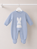 Blue Bunny Knitted Babygrow