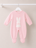 Pink Bunny Knitted Babygrow