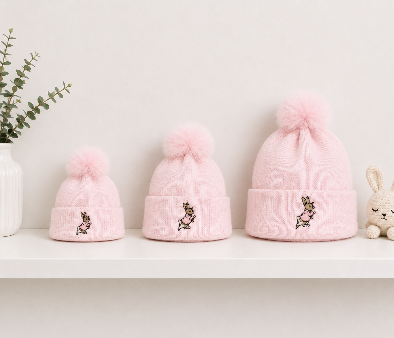 Peter Rabbit Single Pom Hat - Pink