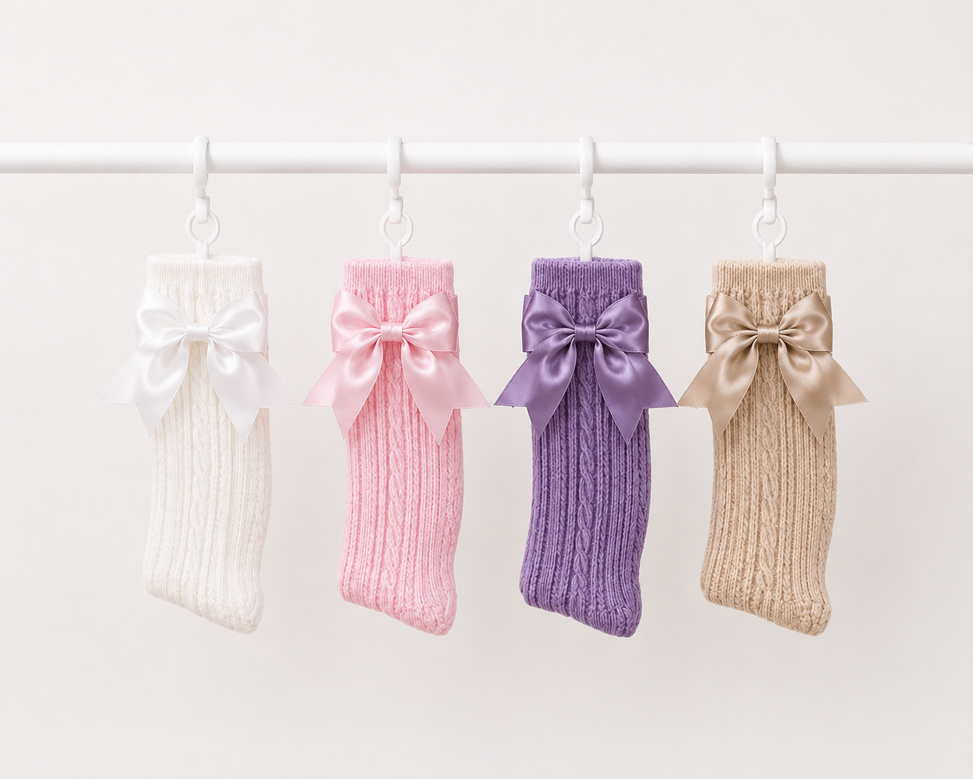 Knee high bow socks