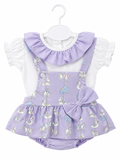 Spanish Baby Girls Carousel Romper Set - Purple
