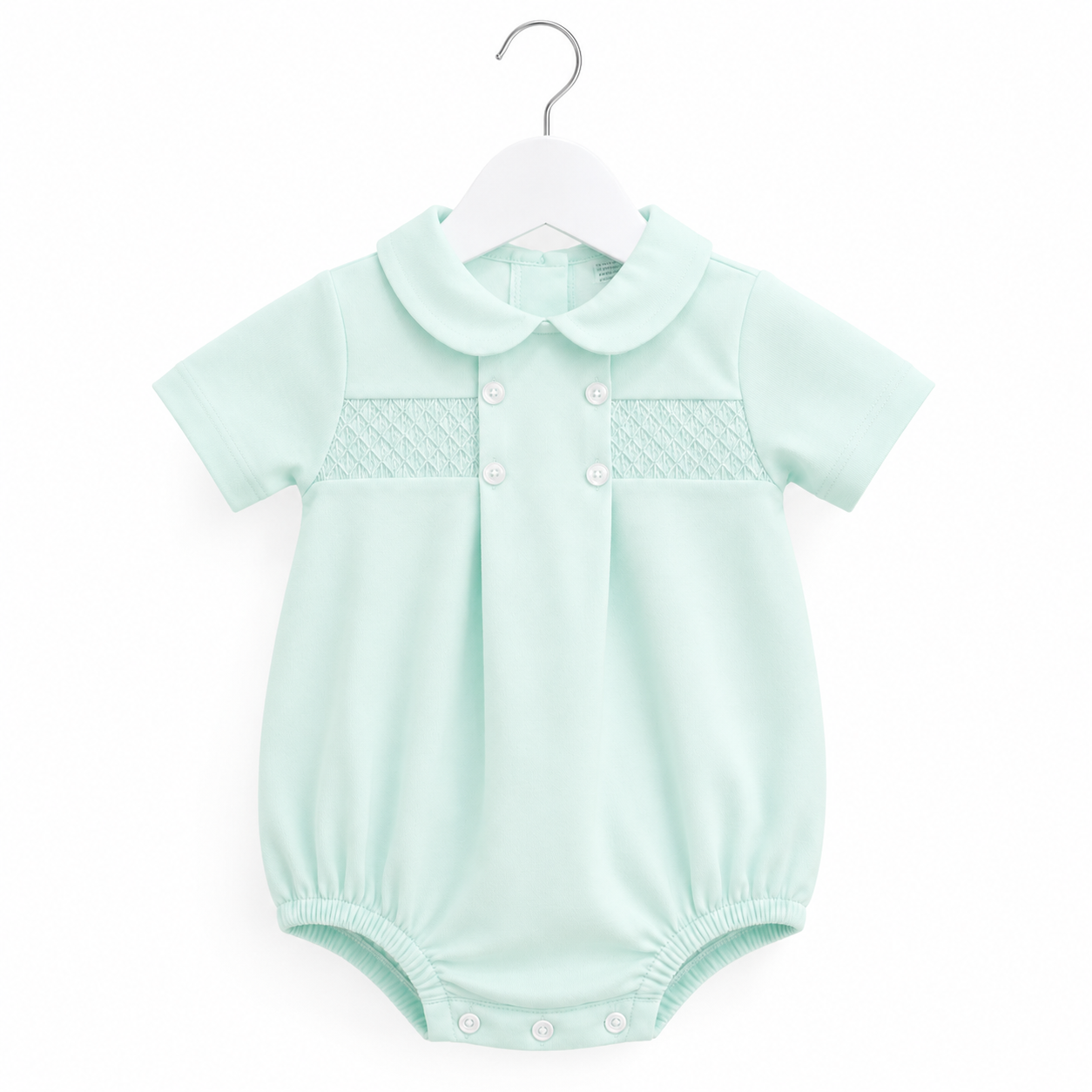 Boys Smocked Mint Romper