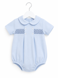 Boys Smocked Blue and Navy Romper