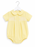 Boys Smocked Lemon with White Romper