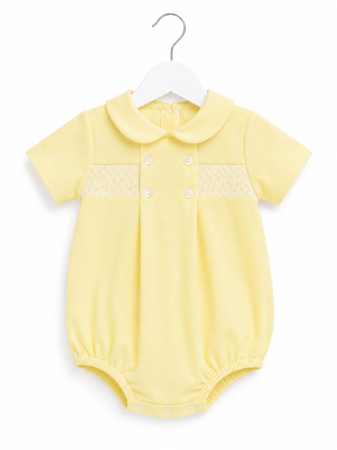 Boys Smocked Lemon with White Romper