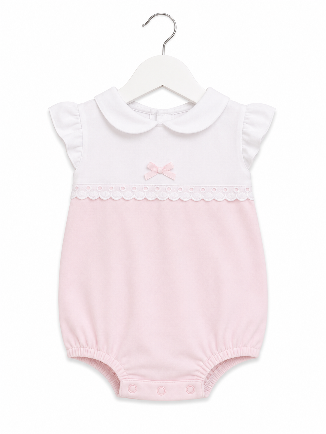 Girls Bow Romper - Pink
