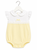 Girls bow Romper - Lemon