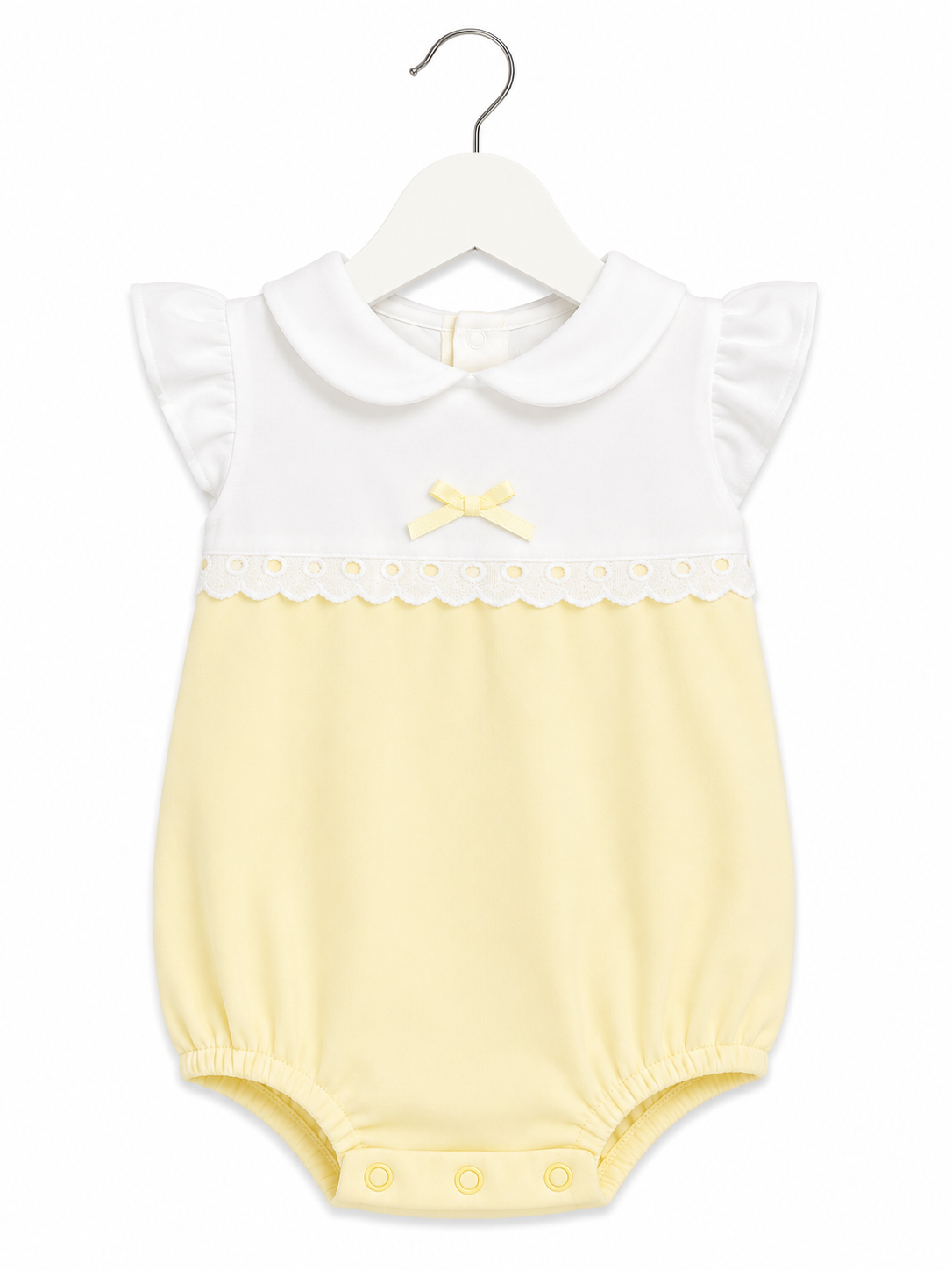 Girls bow Romper - Lemon