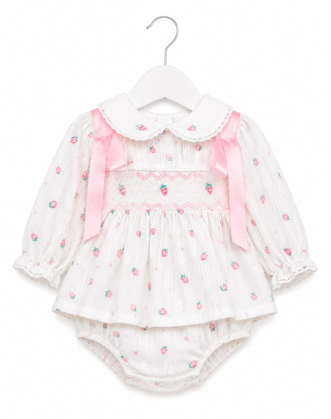 Strawberry Romper white and Pink