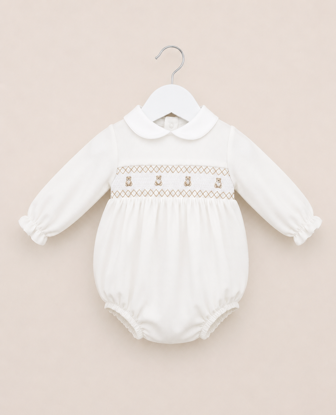 Ivory Teddy Smocked Romper