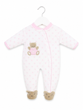 Pink Teddy Spot Sleepsuit