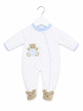 Blue Teddy Spot Sleepsuit
