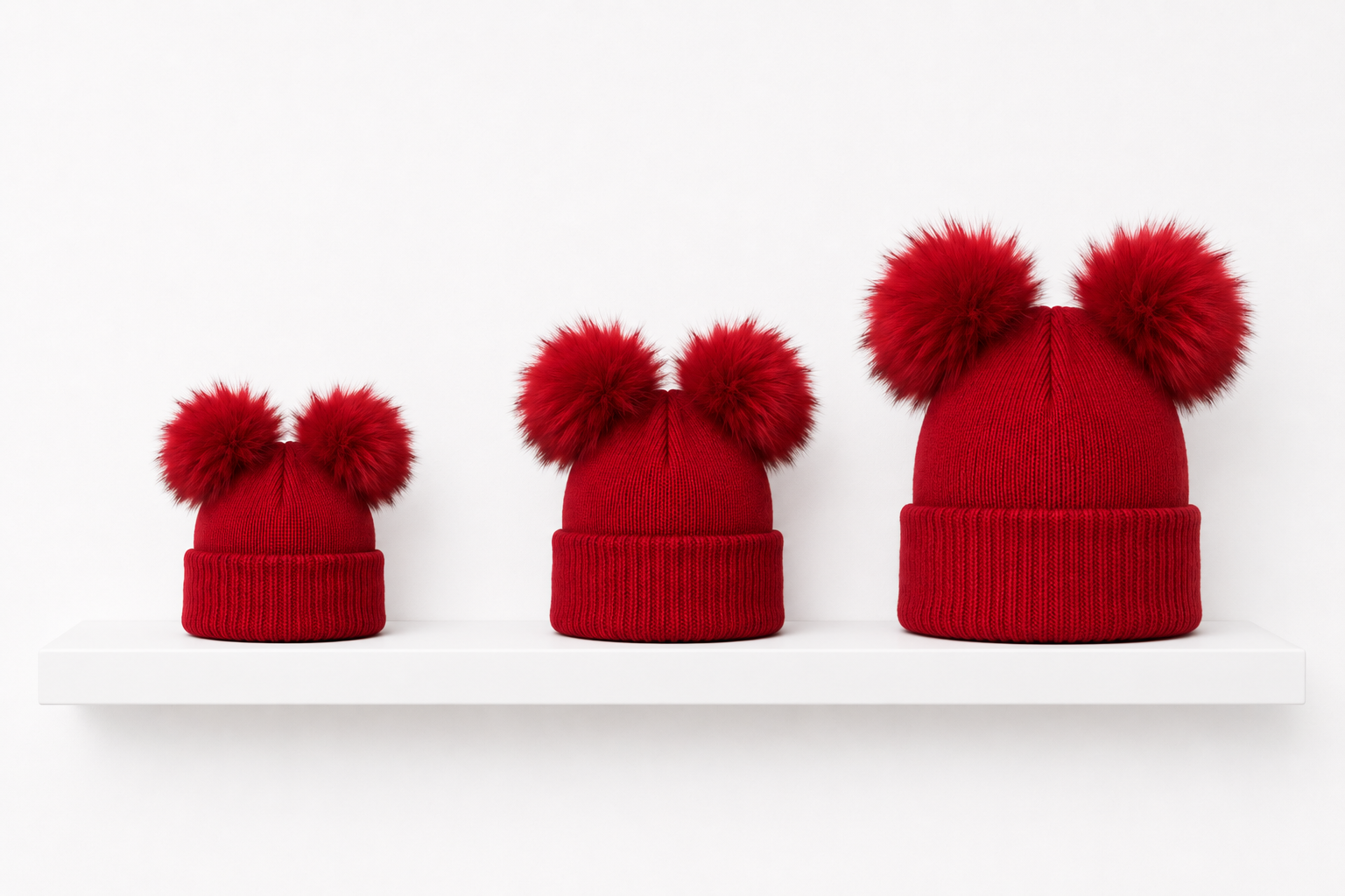 Red Double Pom Hat