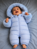 Baby Blue Faux Fur Hooded Snowsuit 3M-3 Years